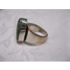Image 4 : LADIES .925 SILVER RING W/GREEN STONE, 10G, SZ 6
