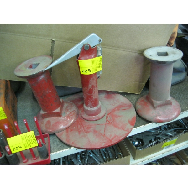 METAL STANDS PAINTED RED