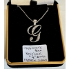 Image 1 : 14KT WHITE NECKLACE W/G INITIAL, 19", 3GR