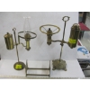 Image 2 : 2 BRASS VINTAGE OIL LANTERNS & A BRASS BOOK HOLDER, ETC.