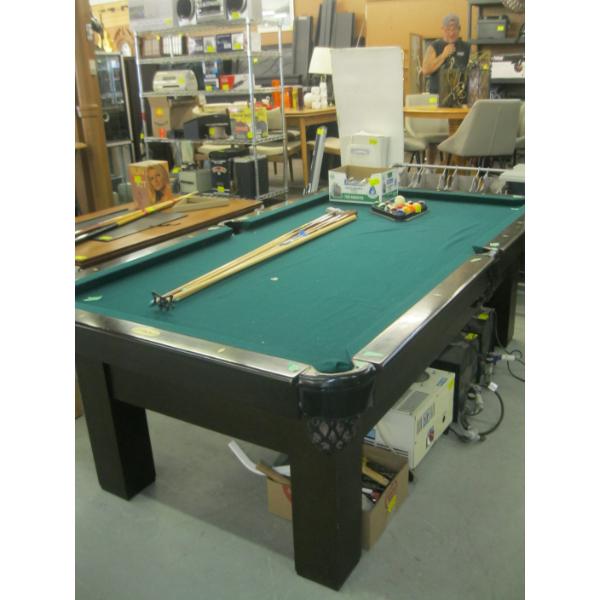 SLATE POOL TABLE W/BALLS & CUES