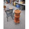 Image 2 : SM. PATIO TABLE W/2 CHAIRS & A WOODEN PLANT STAND