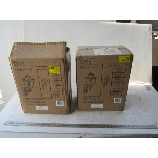 2 OVE LIGHTING ALICE COACH PORCH LIGHTS IN BOX