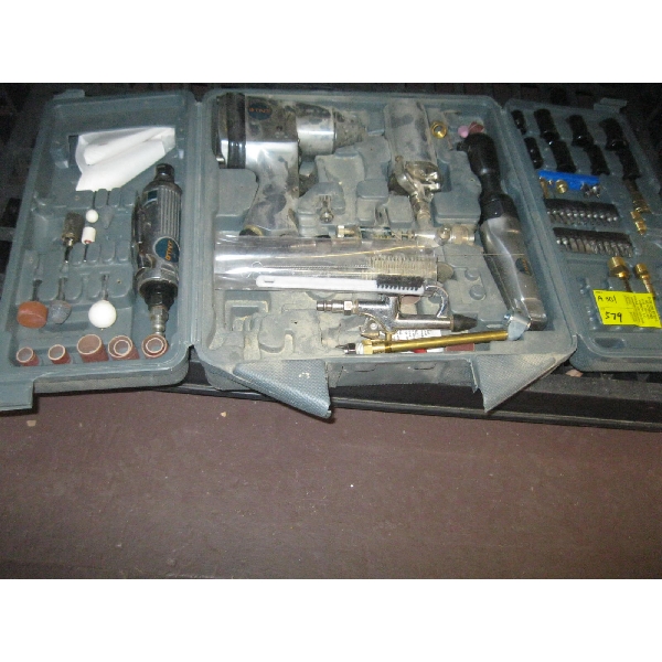 CASED AIR TOOL SET W/ASST. BITS, ETC.