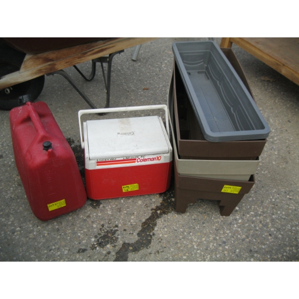 ASST. PLANTERS, COOLER & GAS CAN