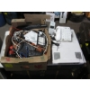 Image 1 : UNDERCOUNTER RADIO & BOX OF MISC. ELECTRONICS, UMBRELLA, ETC.