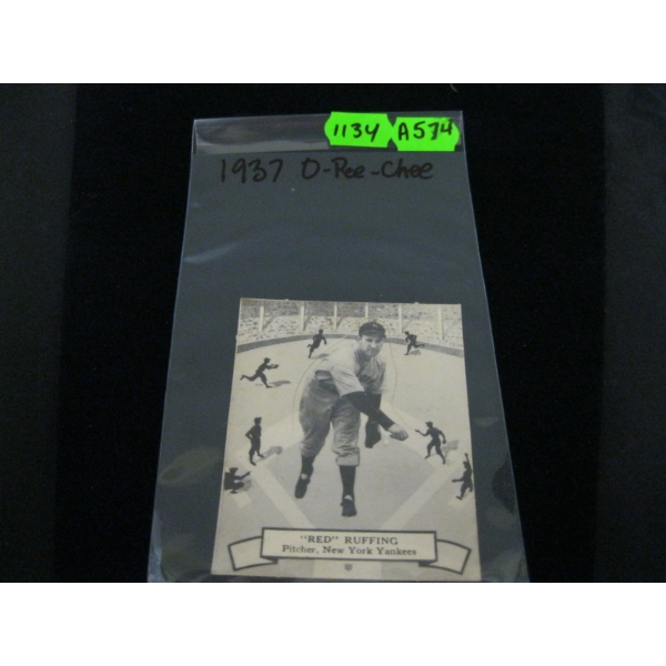 1937 O PEE CHEE STAND UP CARD -  "RED" RUFFING