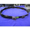 Image 1 : NAVAJO SILVER & LEATHER BLACK STONE BELT STAMPED STERLING