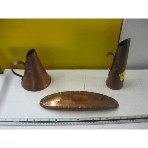 HANDMADE COPPER JUG, SWEDISH PLATE & PERTH