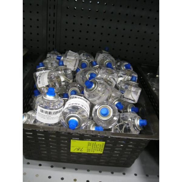 PLASTIC BASKET W/ASST. SMOKELESS CLEAR LIQUID CANDLES