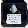 Image 1 : 10KT RING W/BLUE STONE, SZ 7 1/4