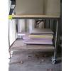 Image 2 : ROLLING METAL FRAMED WOOD TOP TABLE