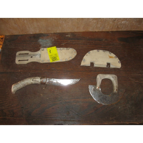 2 HOMEMADE BONE HANDLED KNIVES