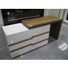 Image 2 : "AS IS" WHITE & WOOD FINISH DRESSER W/SLIDING WOOD TOP FOR DESK