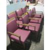 Image 1 : 7 BURGUNDY & WOOD ARMED CHAIRS