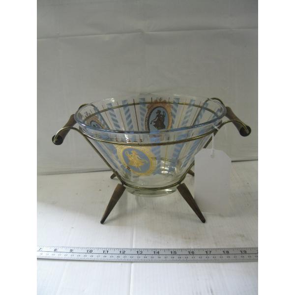 MCM ALLADIN GLASS BOWL W/STAND