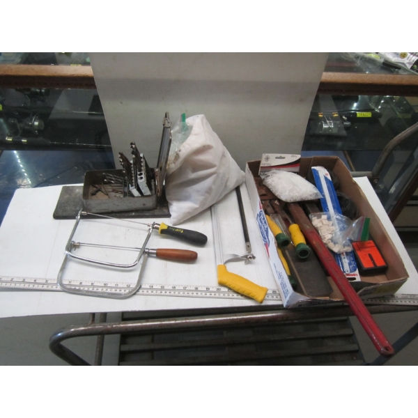 FLAT OF MISC. TOOLS & DRILL BITS