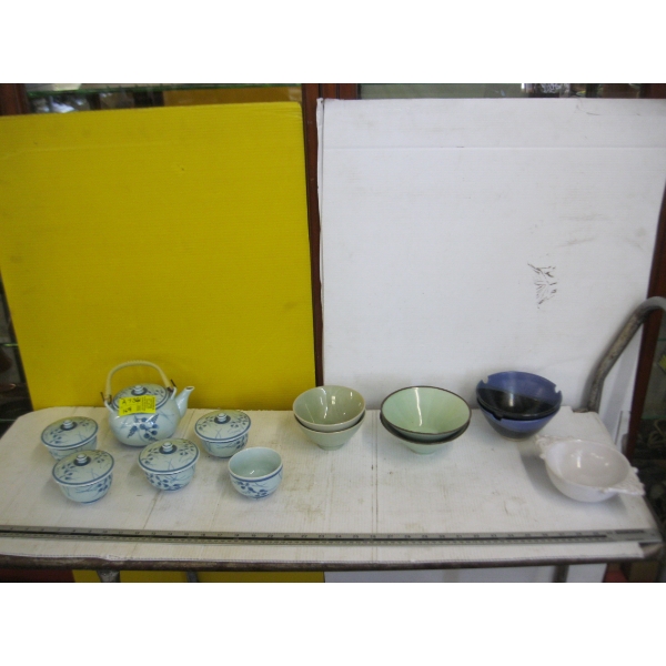 TEAPOT AND MISC. BOWLS