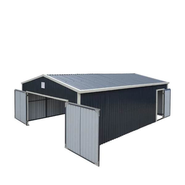 TMG INDUSTRIAL 16'X24' GARAGE METAL SHED W/12' SWING DOOR