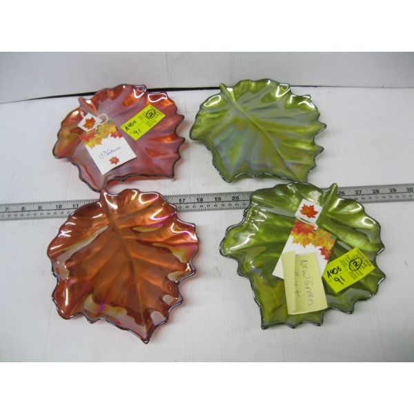 2 PAIR OF COLLECTABLE NATURE LEAF DISHES
