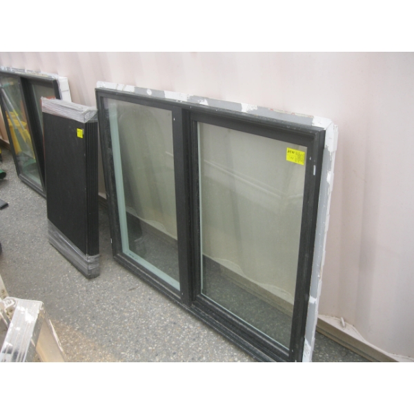 2 ALUMINUM FRAMED WINDOWS W/SCREENS