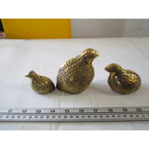 3 BRASS QUAIL