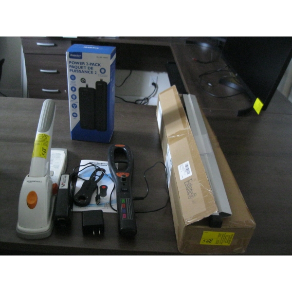 PLAN DRAWING HOLDERS & MISC. POWER BARS, ELECTRO MAGNETIC WAVE DETECTOR