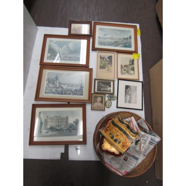 ASST. FRAMED PRINTS, BASKETS, ETC.