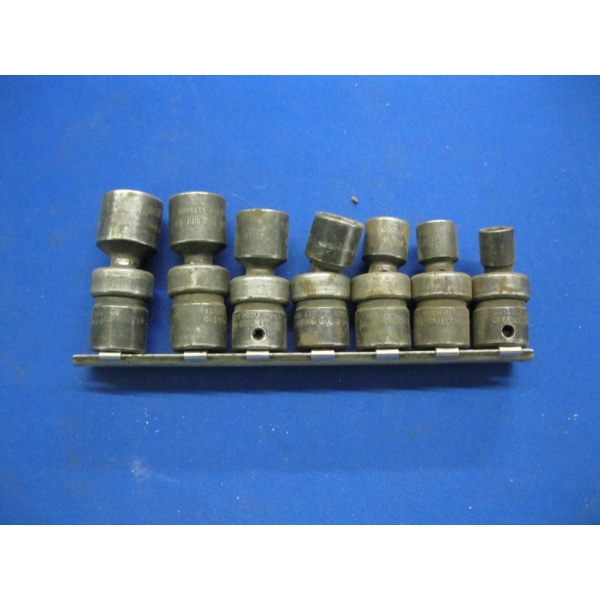 SET OF SNAP ON 3/8" DRIVE SWIVEL HEAD SOCKETS