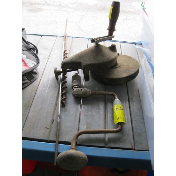 CLAMP ON HAND GRINDER & BRACE W/BIT