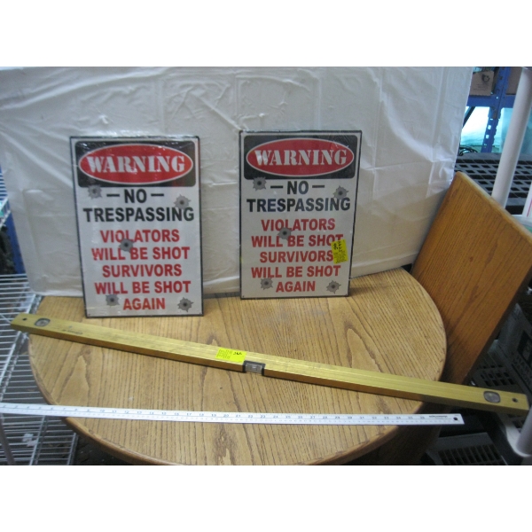 SIGNS & A 48" LEVEL