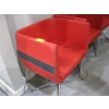 Image 2 : SET OF 4 RED & BLACK TUB CHAIRS W/CHROME LEGS