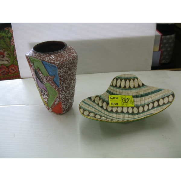 MCM DECORATIVE ITALIAN DISH & GERMAN VASE