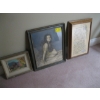 Image 1 : 3 FRAMED ITEMS, ORIGINAL PAINTING BY L.D. RICHARDSON, 1942, PRINT OF YOUNG GIRL & FRAMED NEEDLEPOINT