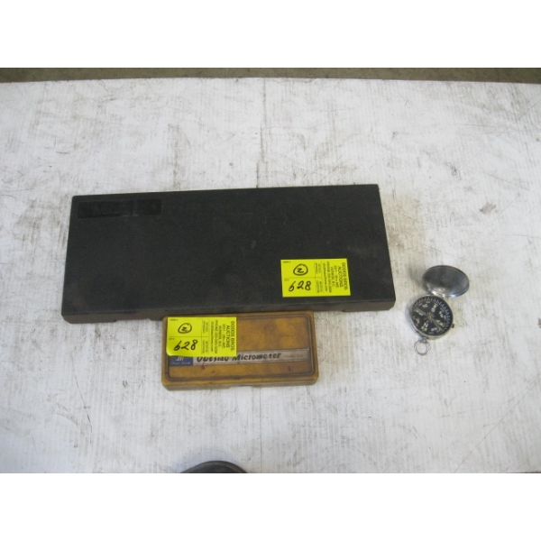 DIAL CALIPER & A OUTSIDE MICROMETER & COMPASS