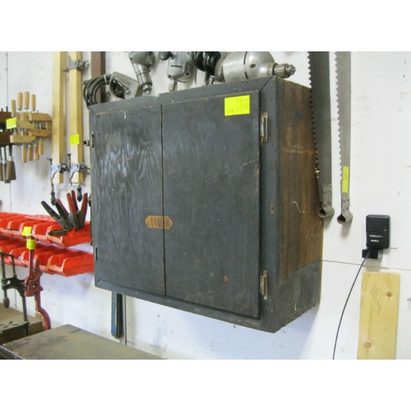 SM. WOODEN BOX MOUNTED ON WALL