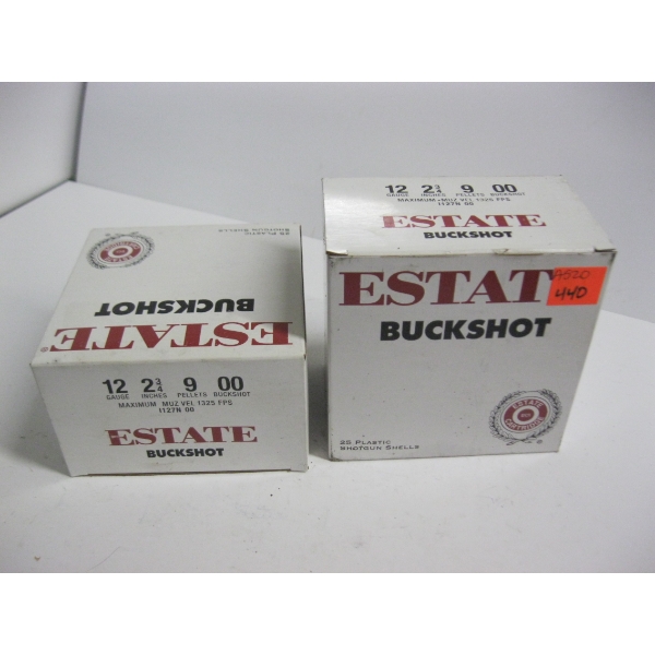 ESTATE 12GA BUCKSHOT|2X25 PLASTIC SHOTGUN SHELLS