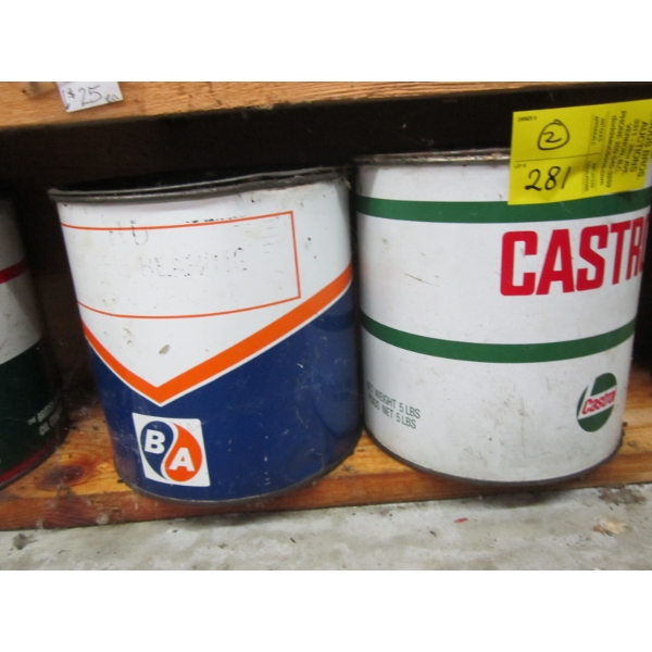 BA & CASTROL GREASE CANS