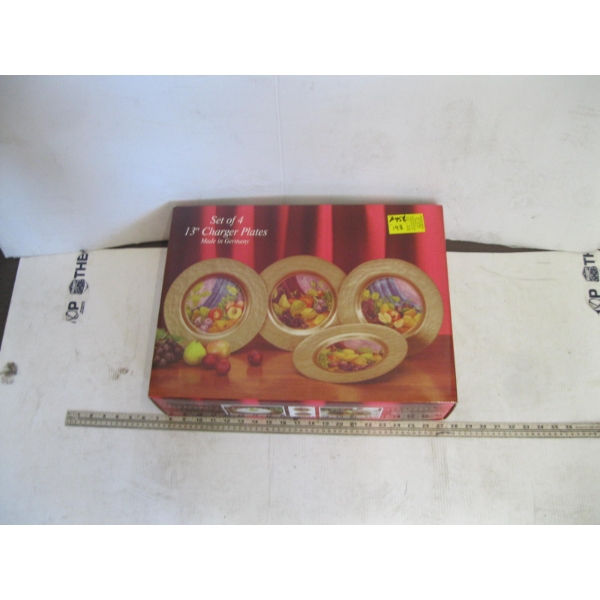 4 PIECE 13" CHARGER PLATES - NEW IN BOX