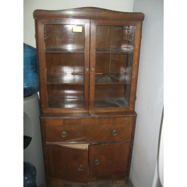 ANTIQUE GLASS DOOR CHINA CABINET