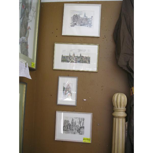 4 SMALL FRAMED PRINTS
