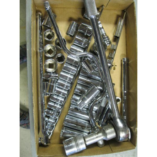 ASST. 1/2" DRIVE SOCKETS, 3/4" DRIVE RATCHET, ETC.