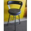 Image 2 : METAL & LEATHER LOOK BLACK BAR STOOL