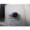 Image 3 : LADIES .925 SILVER RING W/BLUE STONE, SZ 6 1/2