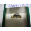 Image 2 : 14KT BAND, 3.7G, 17 DIAMOND CLUSTER RING, SZ 6