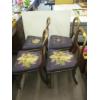 Image 2 : SET OF 4 BENT BACK DINING CHAIRS W/NEEDLEPOINT SEATS