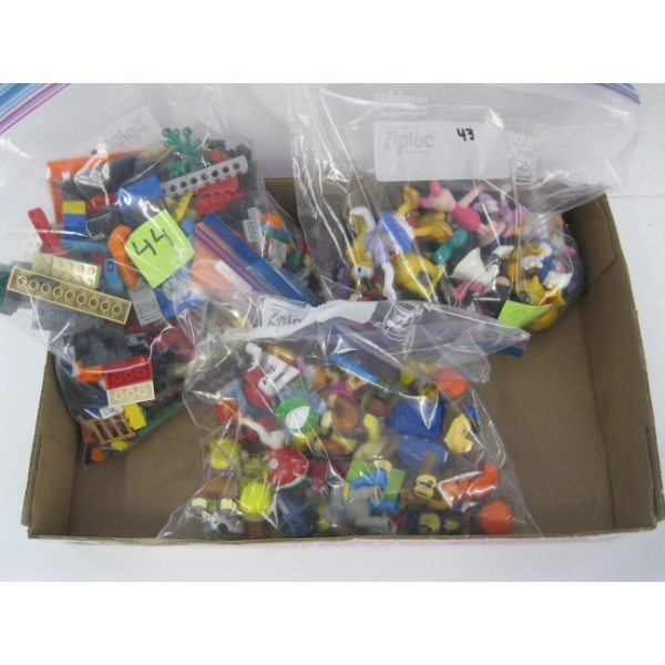 PAW PATROL FIGURES, DISNEY CAKE TOPPER FIGURES & 1.5LB ASST. LEGO