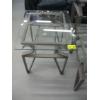 Image 4 : 4 PIECE GLASS & METAL COFFEE, END TABLES & HALL TABLE