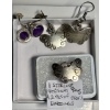 Image 1 : 1 STERLING .925 SILVER RING (SZ 8 1/2) & 2 PAIRS OF STERLING .925 SILVER EARRINGS