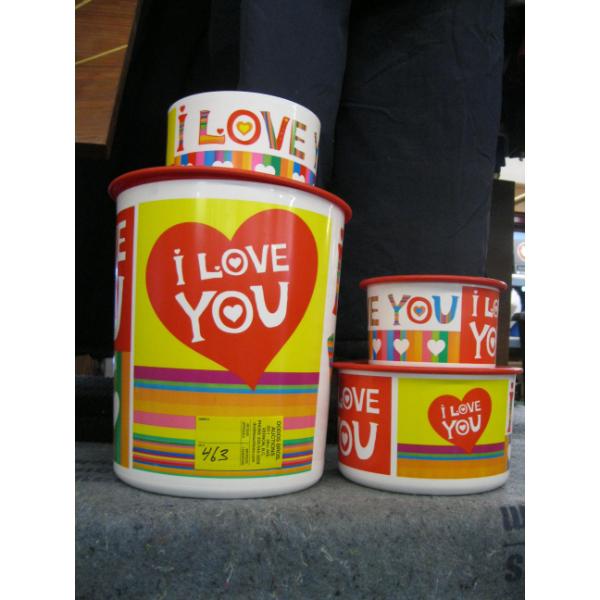 I LOVE YOU TUPPERWARE SET